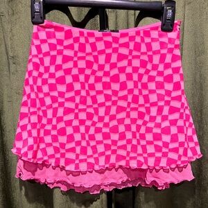 Kids Forever 21 Vibrant Pink Checkered Mini Skirt